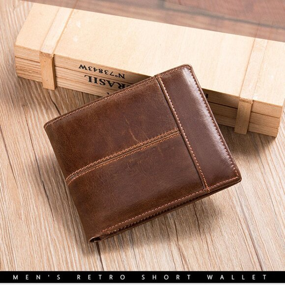 RFID BLOCKING Men's Bifold Leather Card Holder Wallet Convenient Purse w… - Picture 3 of 11